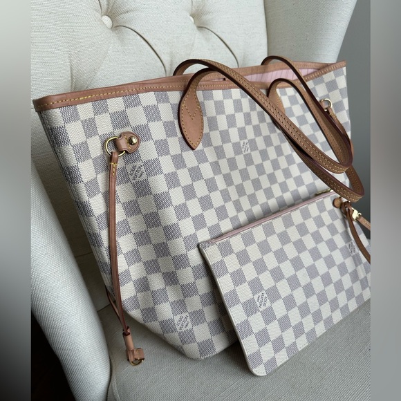 Louis Vuitton Neverfull MM - Damier Azur - Rose Ballerine - Picture 3 of 10